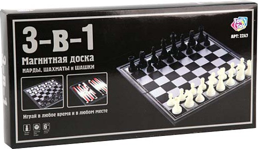 Настольная игра 1TOY 2247 шахматы магнитные 3в1