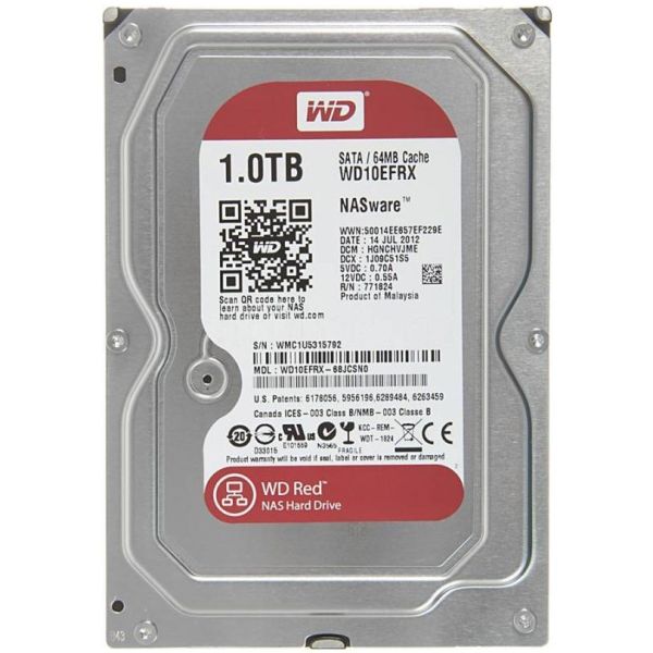 Жесткий диск Western Digital Red WD10EFRX, 1024 Гб, HDD 3.5 